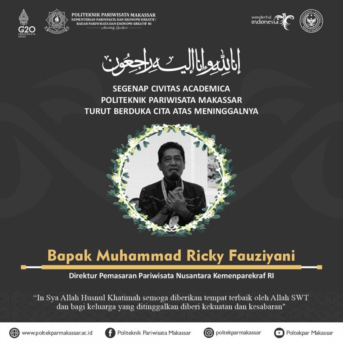 Turut Berduka Cita atas Wafatnya Bapak Muhammad Ricky Fauziyani 